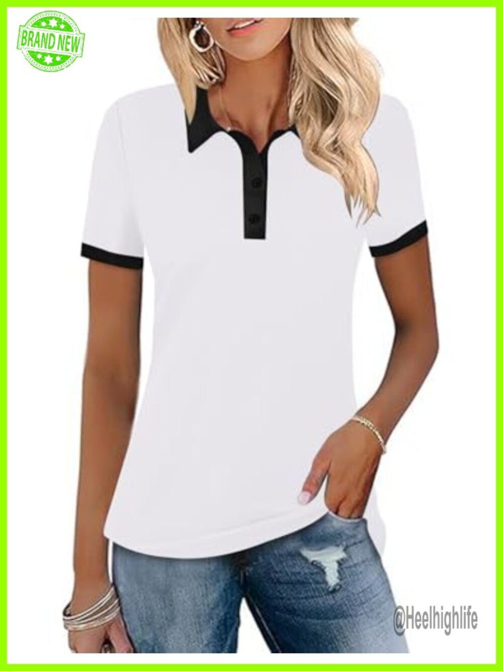 Women's Golf Polo Shirt Short Sleeve Collared Activewear Tennis Top